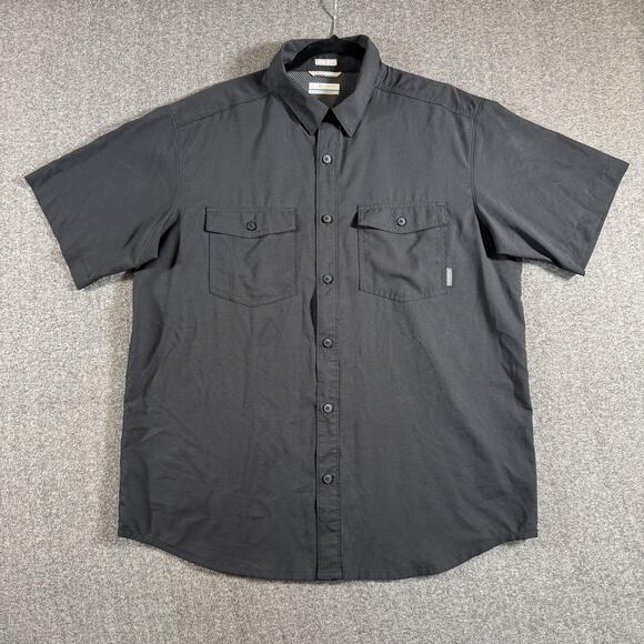 Columbia Shirt Mens Large Short Sleeve Button Up Ripstop Outdoors Fishing - Picture 1 of 10